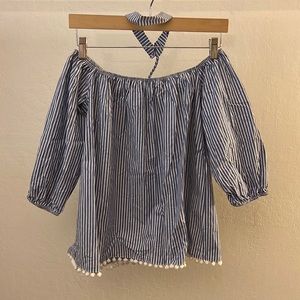Off the shoulder top with attached choker